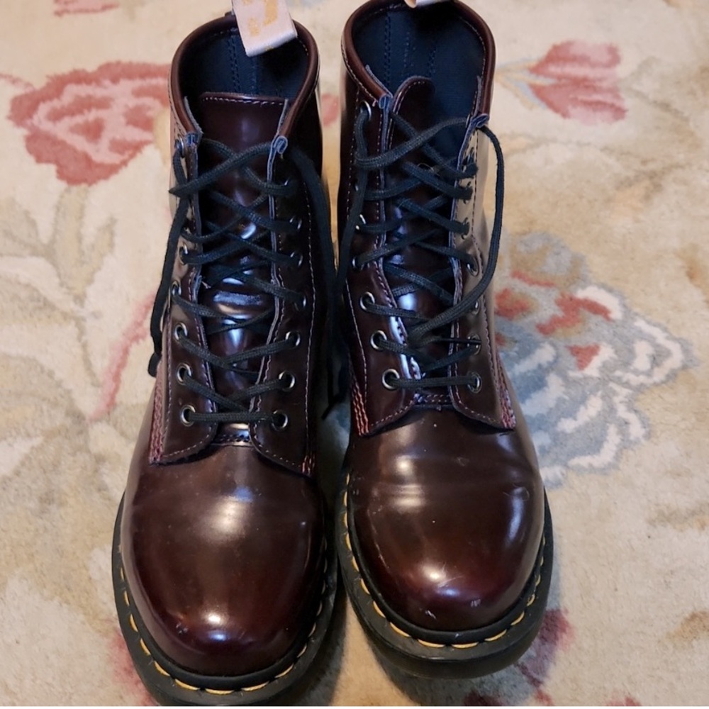 Doc Martens Burgundy Lace Up Combat Boots~Size 8